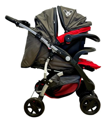 Coche Cuna Huevito Posiciones Grande Rebatible Disney 3233ts Rojo Negro
