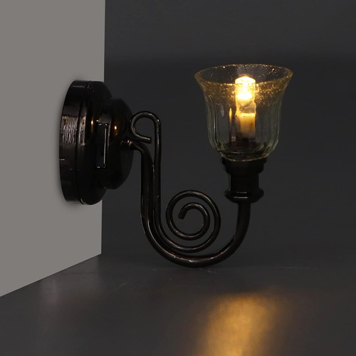 Lámpara De Pared Para Casa De Muñecas 1:12, Luz Led Cálida D
