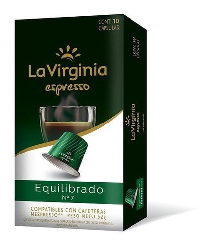 Capsulas La Virginia Equilibrado L.g. 10 5,2gr. Pack 3 Unid