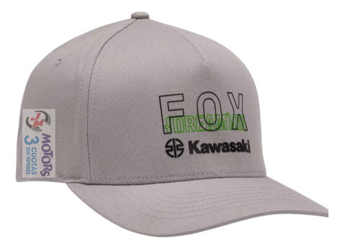 Jm Nuñez Gorra Casual Fox X Kawi Flexfit Gris Verde L/xl