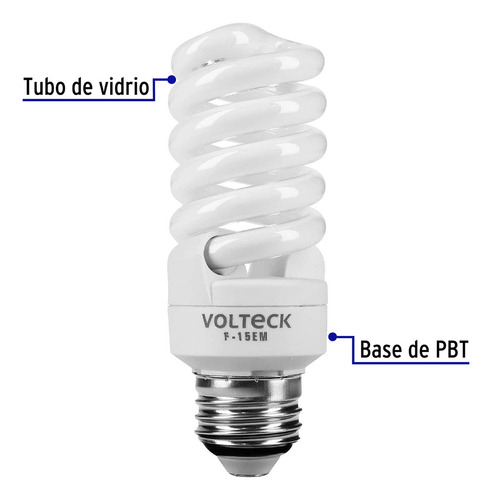Lámpara 15 W Espiral Mini Luz Día T2 B. 4 Piezas 48509