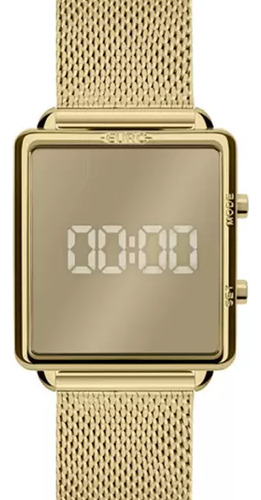 Relógio De Pulso Euro Fashion Fit Eujhs31bams/4d Com Corpo Dourado,  Cristal Mineral, Para Feminino, Com Correia De Aço Inoxidável Cor Dourado E Dobrável