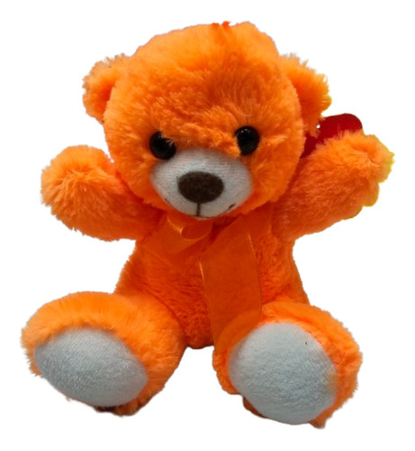 Oso De Peluche Sentado Chico Con Moño 20cm Colores 4175