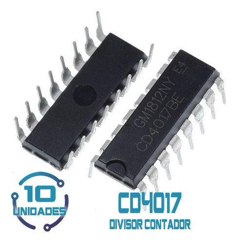 10 Unid Divisor Contador Cd4017 Cd4017b Cd4017be 4017