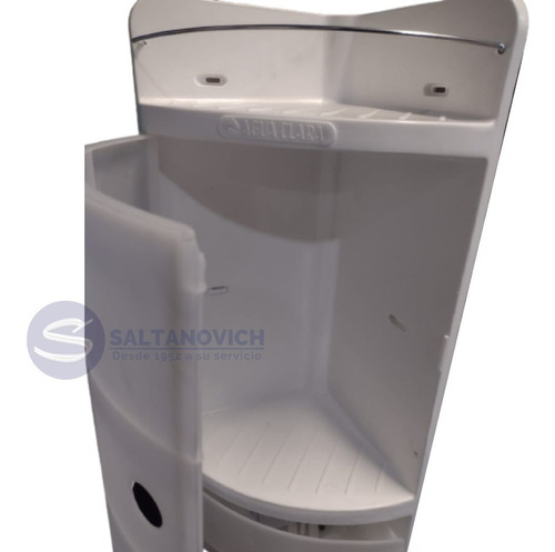 Imagen 5 de 7 de Estante Esquinero Triple C/puerta Y Cajón 50x20cm Pvc Blanco