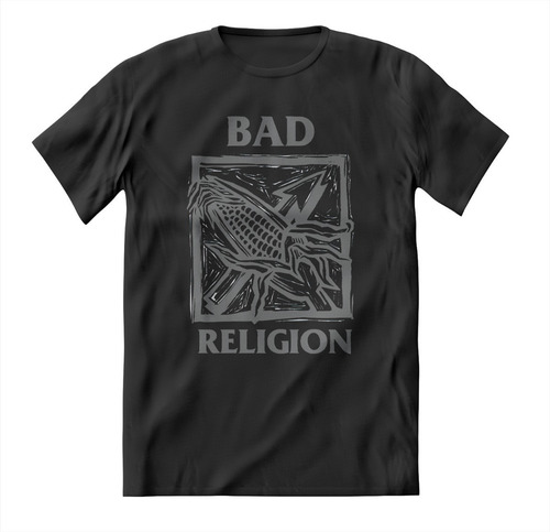 Remera Negra Bad Religión 100% Algodón Dtg 02