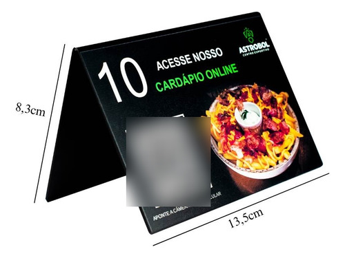 Display Mesa Restaurante, Qr Code, Numeração - Kit 2 Peças