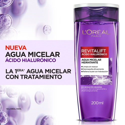 Agua Micelar L'oreal París Revitalift Hialurónico X 200 Ml