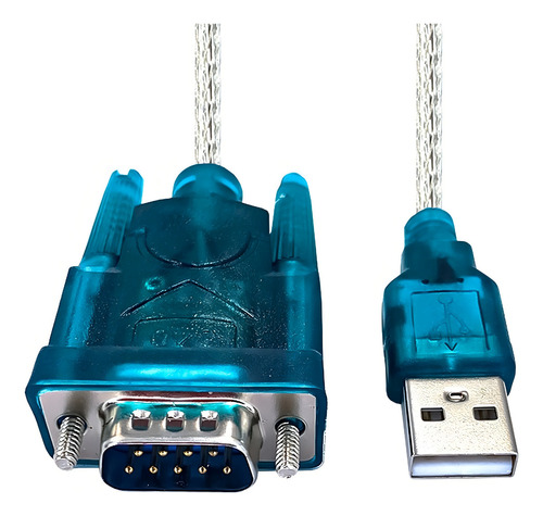 Cabo Adaptador Usb 2.0 Serial Conversor Rs232 Db9 9 Pinos Cor Azul
