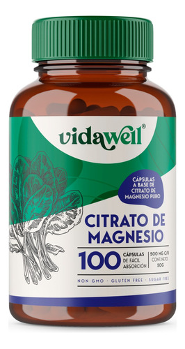 Citrato De Magnesio De 100 Cápsulas | Vidawell®