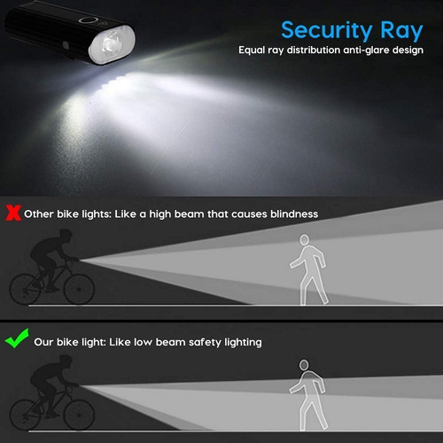 Luz Delantera Trasera Bicicleta Recargable Usb Led Brillante