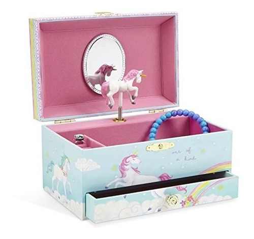 Caja Joyero Niñas Unicornio Arco Iris Musical Jewelkeeper G