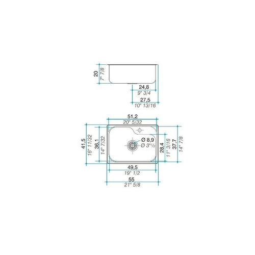 Bacha Cocina Simple Johnson Acero Inox Luxor Mini Si55aa