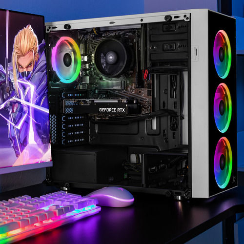 Xtreme Pc Gaming Geforce Rtx 3050 Amd Ryzen 5 5500 16gb Ssd 1tb Monitor 23.8 144hz Wifi Dragonfly White