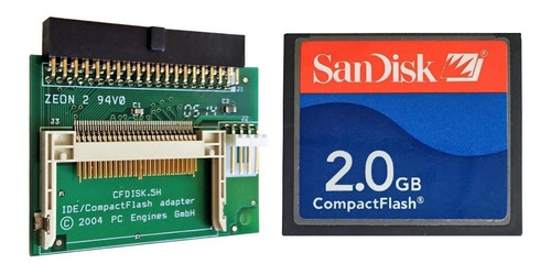 Cartão Compact Flash Sandisk Cf 2gb Adaptador Ide Frete Fixo