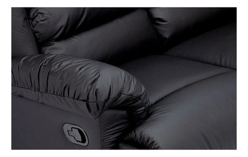 Sofá Reclinable Rosen Jarrie 2 Cuerpos Manual Ecocuero Negro