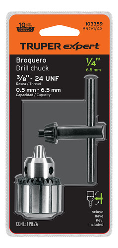 Broquero Uso Rudo 1/4 Con Llave Truper Expert 103359