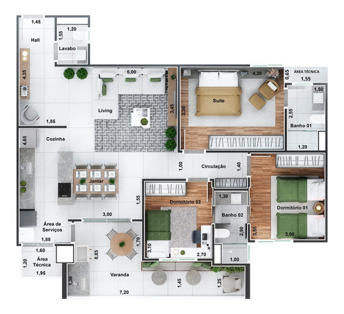 Imagem 5 de 29 de Apartamento Em Estiva, Taubaté/sp De 112m² 3 Quartos À Venda Por R$ 531.077,00 - Ap2125922-s