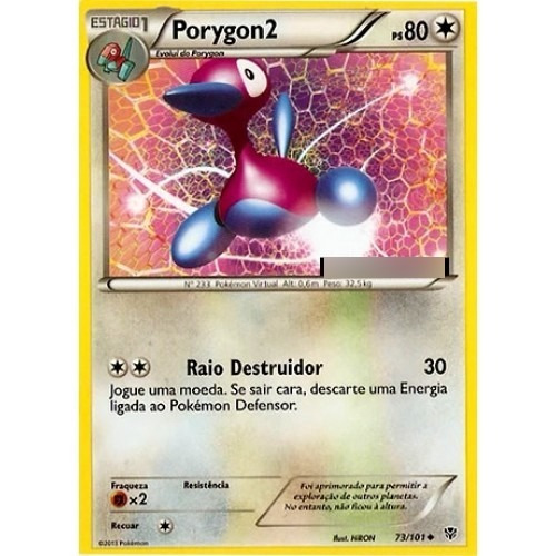 Porygon 2 - Pokémon Normal Incomum 73/101- Pokemon Card Game