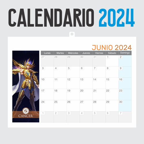 Calendario 2024 Anime Caballeros Del Zodiaco - Animeras
