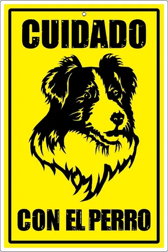 comprar Letrero Cuidado Con El Perro Border Collie