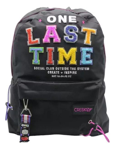 Mochila Escolar Nenas Negro Morado Cresko Escuela 