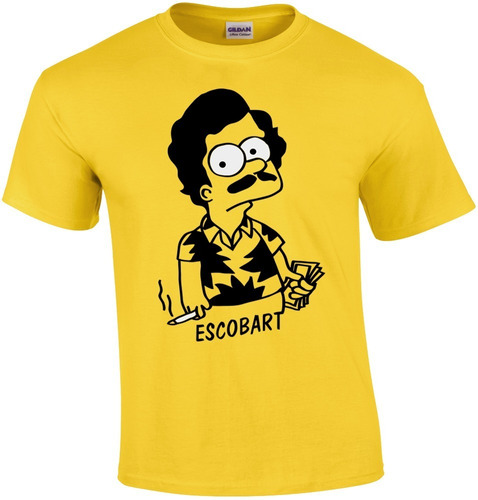 Playera Serie Pablo Escobar, Escobart, Bart Simpsons Plata