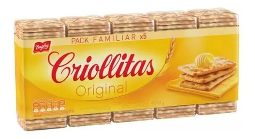 Galletitas Bagley Criollitas Original 499gr