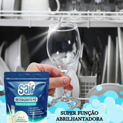 Kit 2 Detergente Em Pó Máquina Lavar Louça 1kg Sabão Secante