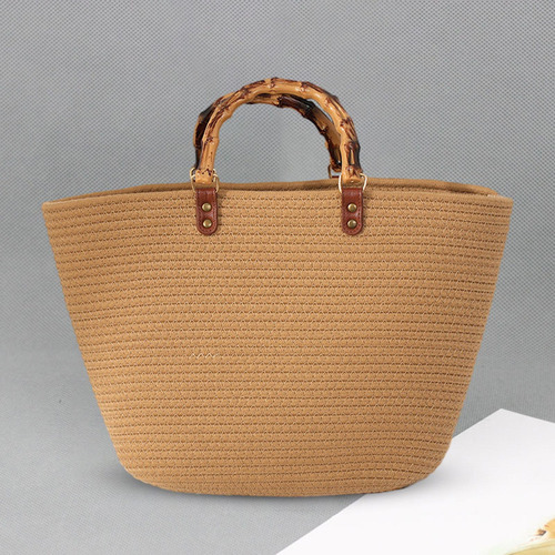 Bolso De Playa Para Mujer, Bolso Tejido Bohemio Informal A