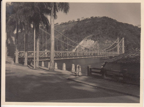 1949 Brasil Fotografia Real Ponte Pensil Sao Vicente Santos