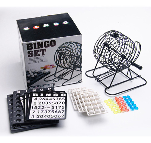 Set De Juego Party Bingo Con Jaula Redonda Deluxe Para 75 Un