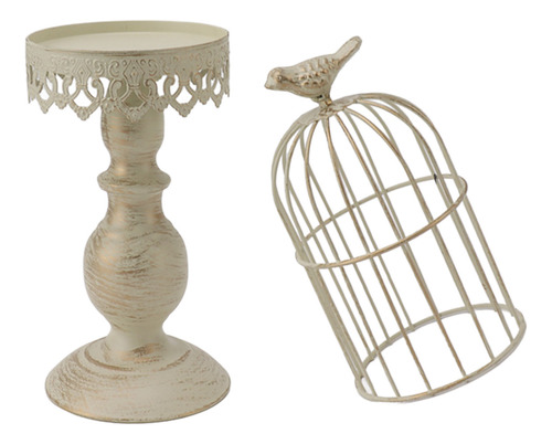 Portavelas Birdcage, De Hierro, Vintage, Desmontable, Con Ba