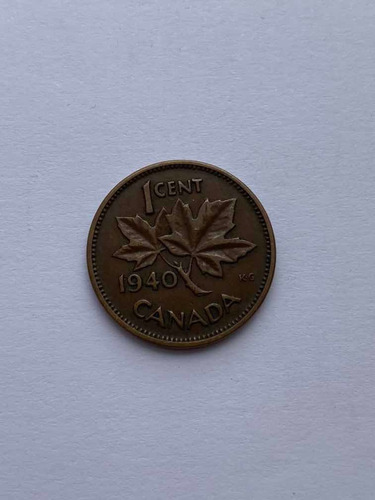 Moneda De 1 Centavo De Dólar Canadiense Del Año 1940