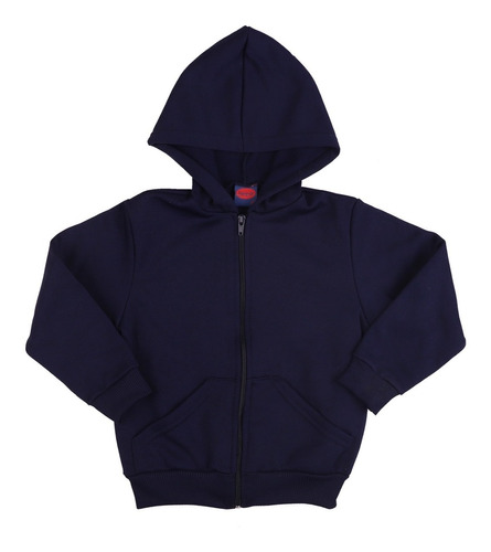 Campera Hoodie Con Capucha Algodón Frisado Colegial Niños 