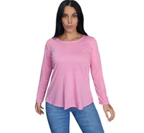 Comprar Remera De Mujer Lisa Manga Larga De Modal Spun Talle Grande
