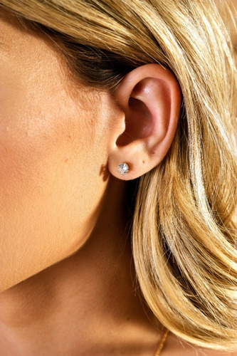 Imagem 6 de 7 de Conjunto Colar Ponto Luz + Brinco Zirconia Folheado + Brinde