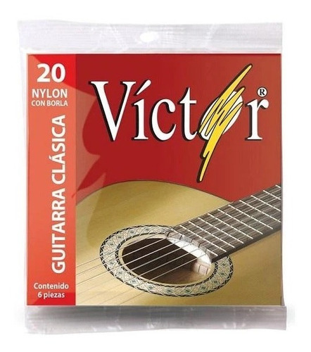 Victor 20 Encordaura Nylon Negro C/borla Guitarra Clasica