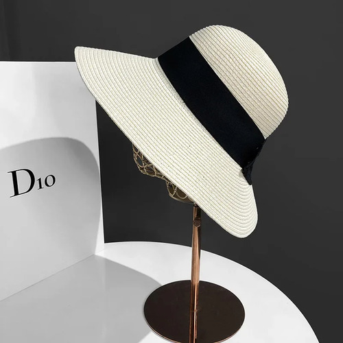 Sombrero De Paja De Playa De Verano Para Mujer Con Ala Ancha