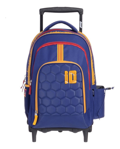 Mochila Carro Lsyd Euro 18'' Escolar Reforzada Color Azul Diseño de la tela Liso