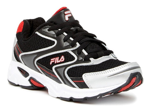 Tenis Fila Xtent 3 Negro Rojo Niños Correr Deportivo