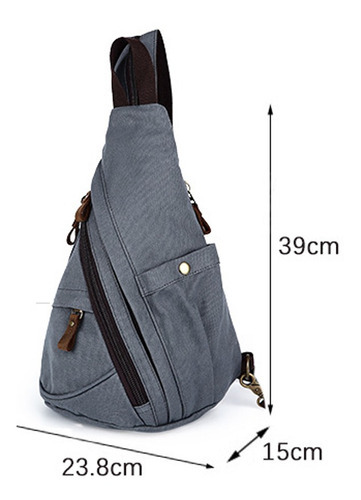 Mochila Cruzada De Lona, Hombro Para Ciclismo, Senderismo Color Azul Marino Diseño De La Tela Lona