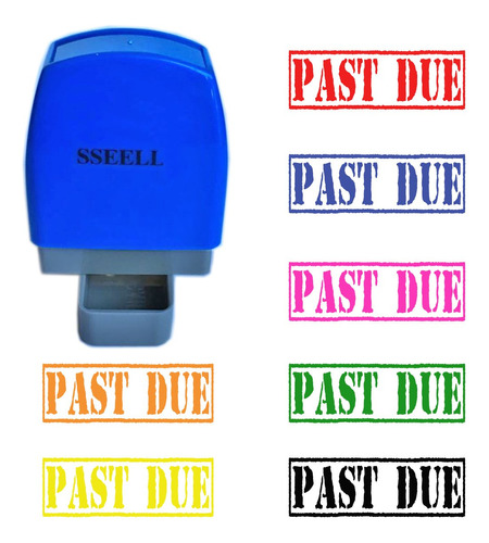 Sseell Past Due Sello Auto Entintado Hule Flash Self-inking