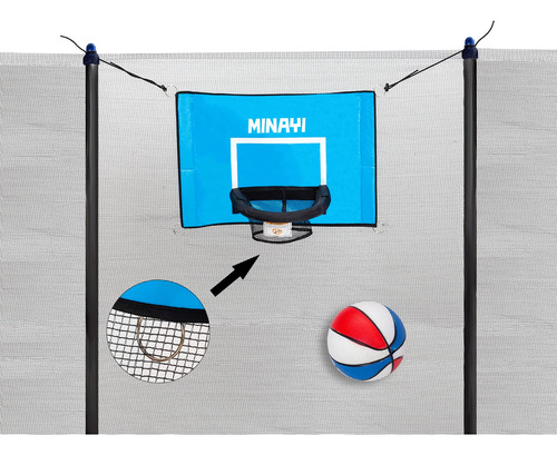 Minayi Aro De Baloncesto Para Cama Elastica | Incluye Balonc