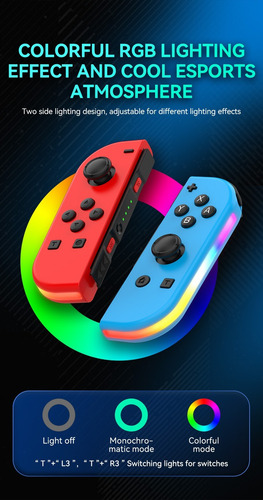 Joy-con Inalámbrico Con Luces Compatible Con Nintendo Switch