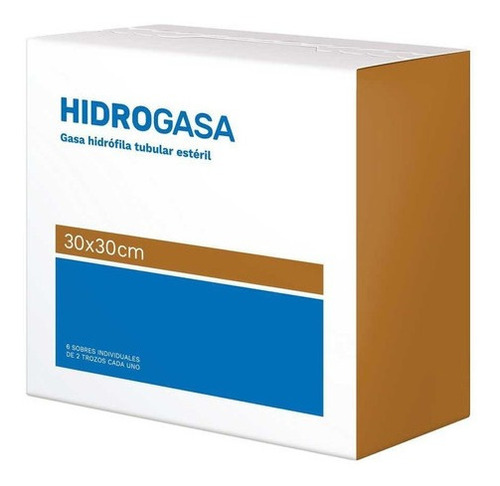 Hidrogasa Gasa Hidrófila Tubular 30x30cm 6 Sobres X 2 Trozos