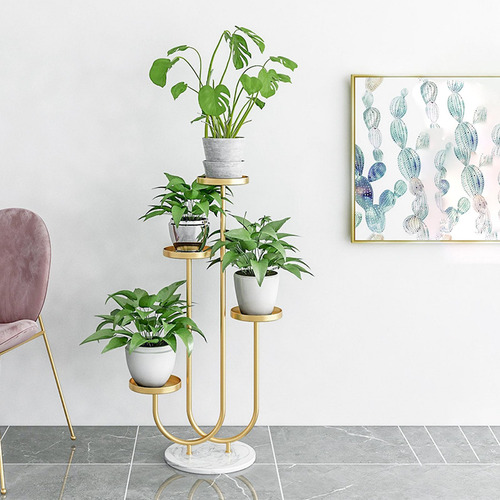Estante De Del Soporte De La Planta Del Metal De 4 Estilo C