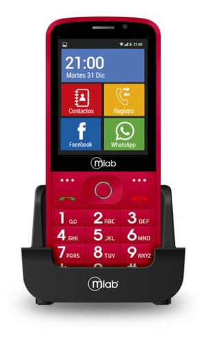 Mlab SOS Smart Senior Phone Dual SIM 4 GB rojo 512 MB RAM