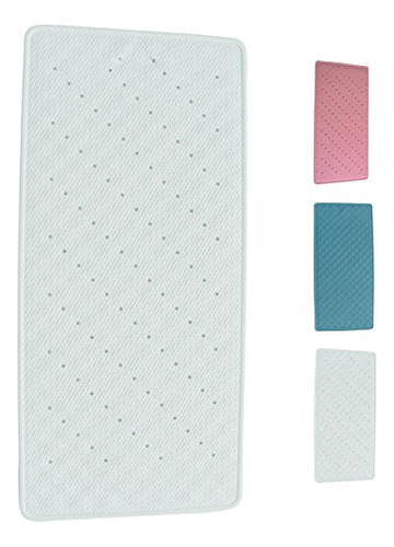 Msv Alfombra De Baño De Goma En Blanco 75x35cm, 75 X 35 X 1