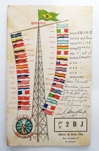 Antigua Postal Radio Estacion Brasil - 1938